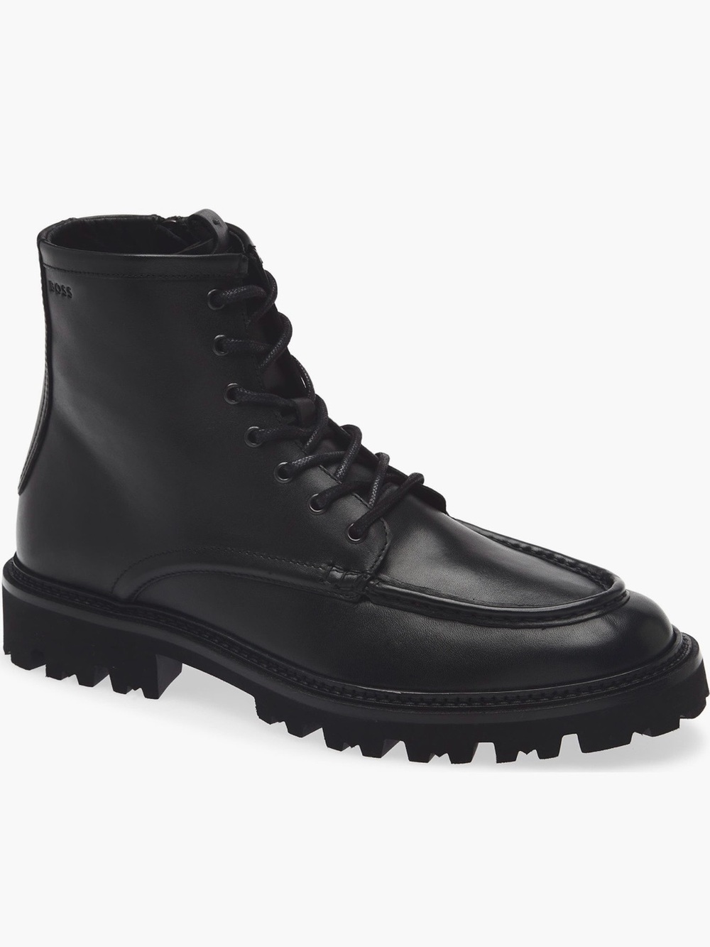 BOSS Julio Lugged Moc Toe
Leather Boot (Men) size 10
NWOB